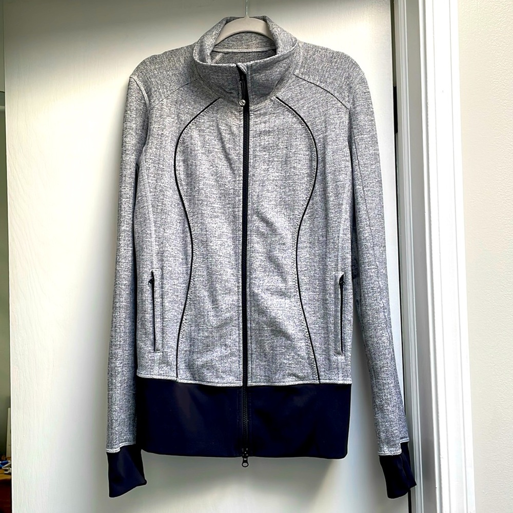 lululemon athletica Heather Gray and Black Full-Zip Utility Jacket